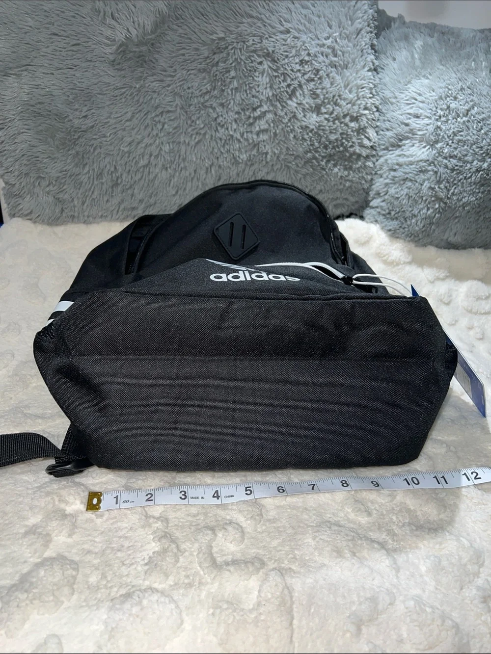adidas Black Youth Originals Backpack with White Stripes NWT